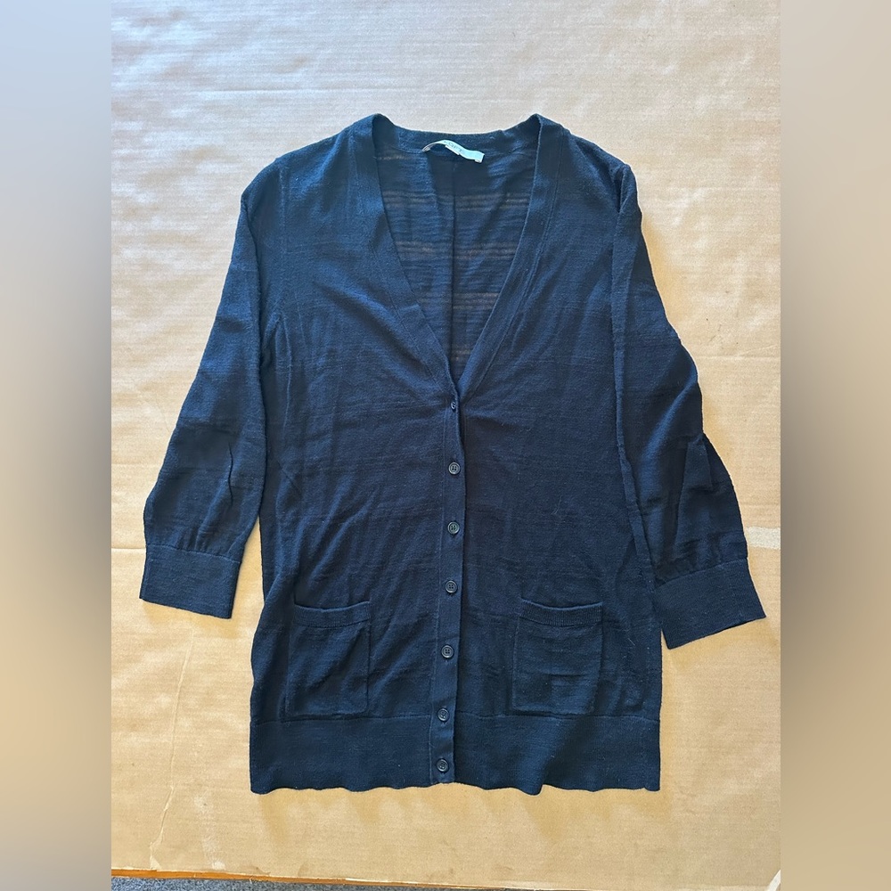 LOFT Black Button Down Cardigan Sweater